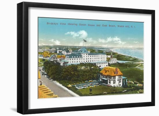View over Ocean House, Watch Hill, Rhode Island-null-Framed Art Print
