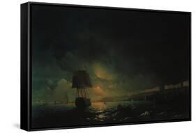 View over Odessa at Moonlight Night, 1896-Ivan Konstantinovich Aivazovsky-Framed Stretched Canvas