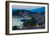 View over Old Town at Dusk, Cavtat, Dubrovnik Riviera, Dalmatian Coast, Dalmatia, Croatia, Europe-Frank Fell-Framed Photographic Print