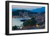 View over Old Town at Dusk, Cavtat, Dubrovnik Riviera, Dalmatian Coast, Dalmatia, Croatia, Europe-Frank Fell-Framed Photographic Print