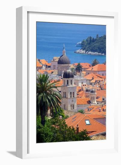 View over Old Town, UNESCO World Heritage Site, Dubrovnik, Dalmatia, Croatia, Europe-Frank Fell-Framed Photographic Print