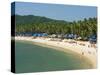 View over Palolem Beach, Palolem, Goa, India, Asia-Stuart Black-Stretched Canvas