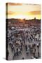 View over People in the Place Djemaa El Fna at Sunset, Marrakech, Morocco, North Africa, Africa-Matthew Williams-Ellis-Stretched Canvas