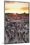 View over People in the Place Djemaa El Fna at Sunset, Marrakech, Morocco, North Africa, Africa-Matthew Williams-Ellis-Mounted Photographic Print