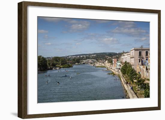 View over People Kayaking in Rio San Juan and the City of Matanzas, Cuba, West Indies-Yadid Levy-Framed Photographic Print