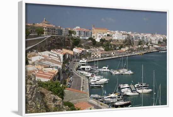 View over Port and Old Town, Mahon, Menorca, Balearic Islands, Spain, Mediterranean-Stuart Black-Framed Photographic Print