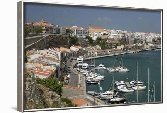 View over Port and Old Town, Mahon, Menorca, Balearic Islands, Spain, Mediterranean-Stuart Black-Framed Photographic Print