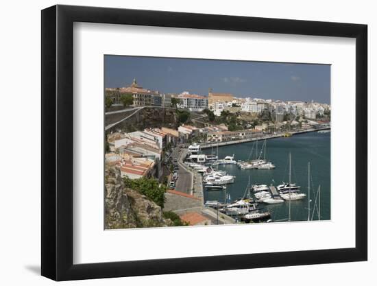 View over Port and Old Town, Mahon, Menorca, Balearic Islands, Spain, Mediterranean-Stuart Black-Framed Photographic Print