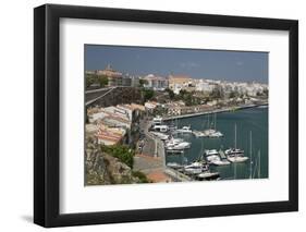 View over Port and Old Town, Mahon, Menorca, Balearic Islands, Spain, Mediterranean-Stuart Black-Framed Photographic Print