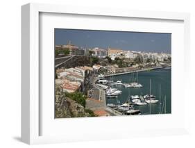 View over Port and Old Town, Mahon, Menorca, Balearic Islands, Spain, Mediterranean-Stuart Black-Framed Photographic Print