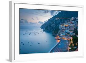 View over Positano, Costiera Amalfitana (Amalfi Coast), UNESCO World Heritage Site-Frank Fell-Framed Photographic Print