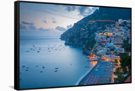 View over Positano, Costiera Amalfitana (Amalfi Coast), UNESCO World Heritage Site-Frank Fell-Framed Stretched Canvas