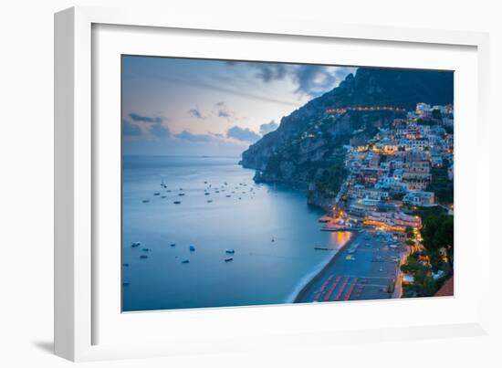 View over Positano, Costiera Amalfitana (Amalfi Coast), UNESCO World Heritage Site-Frank Fell-Framed Photographic Print