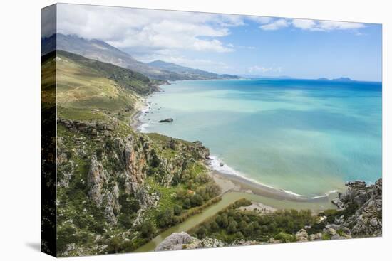 View over Preveli Beach, Crete, Greek Islands, Greece, Europe-Michael Runkel-Stretched Canvas