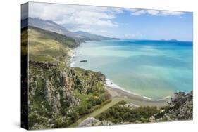 View over Preveli Beach, Crete, Greek Islands, Greece, Europe-Michael Runkel-Stretched Canvas