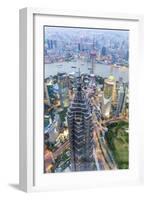 View over Pudong Financial District at Dusk, Shanghai, China, Asia-G & M Therin-Weise-Framed Photographic Print