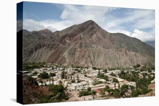 View over Purmamarca from the Camino De Los Colorados Trail-Yadid Levy-Stretched Canvas