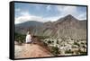 View over Purmamarca from the Camino De Los Colorados Trail-Yadid Levy-Framed Stretched Canvas