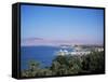 View Over Red Sea Resort Marina and Beach Hotels Towards Israeli Town of Eilat, Aqaba, Jordan-Christopher Rennie-Framed Stretched Canvas