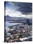 View Over Reykjavik From Hallgrimskirkja Church, Reykjavik, Iceland, Polar Regions-null-Stretched Canvas