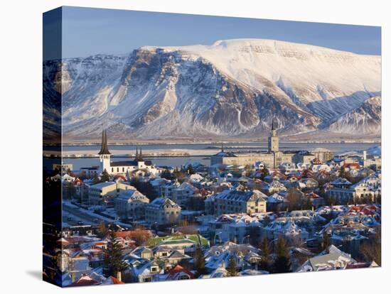 View over Reykjavik in Winter, Iceland-Gavin Hellier-Stretched Canvas