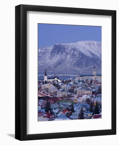View over Reykjavik in Winter, Iceland-Gavin Hellier-Framed Premium Photographic Print