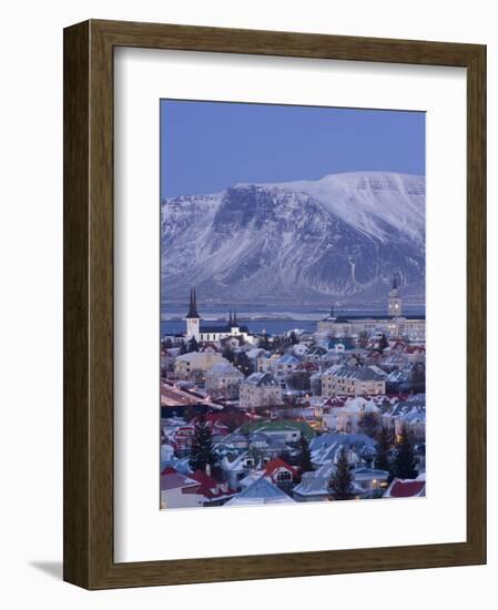 View over Reykjavik in Winter, Iceland-Gavin Hellier-Framed Photographic Print