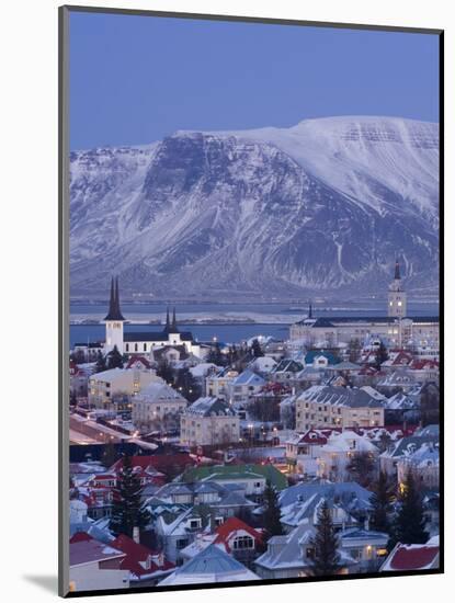 View over Reykjavik in Winter, Iceland-Gavin Hellier-Mounted Photographic Print