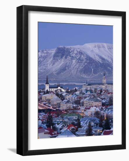 View over Reykjavik in Winter, Iceland-Gavin Hellier-Framed Photographic Print