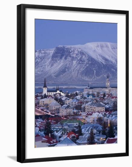 View over Reykjavik in Winter, Iceland-Gavin Hellier-Framed Photographic Print