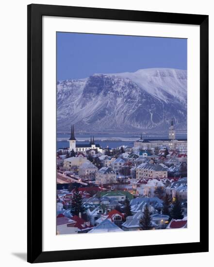 View over Reykjavik in Winter, Iceland-Gavin Hellier-Framed Photographic Print