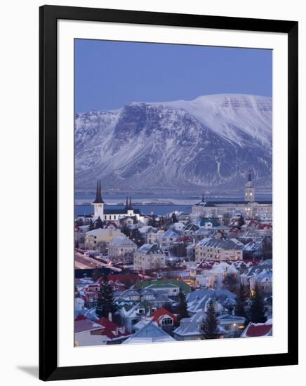 View over Reykjavik in Winter, Iceland-Gavin Hellier-Framed Photographic Print