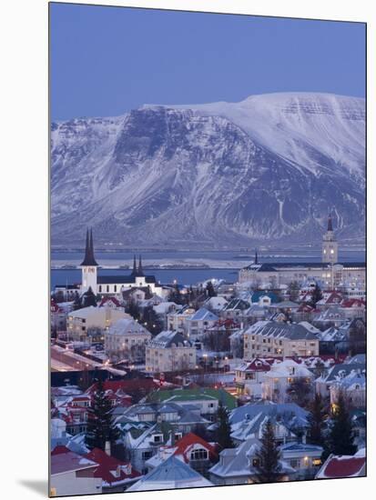 View over Reykjavik in Winter, Iceland-Gavin Hellier-Mounted Photographic Print