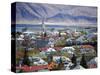 View Over Reykjavik With Mountains Looming in the Distance, Reykjavik, Iceland, Polar Regions-Lee Frost-Stretched Canvas