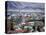 View Over Reykjavik With Mountains Looming in the Distance, Reykjavik, Iceland, Polar Regions-Lee Frost-Stretched Canvas