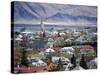 View Over Reykjavik With Mountains Looming in the Distance, Reykjavik, Iceland, Polar Regions-Lee Frost-Stretched Canvas