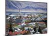 View Over Reykjavik With Mountains Looming in the Distance, Reykjavik, Iceland, Polar Regions-Lee Frost-Mounted Photographic Print