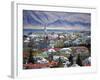 View Over Reykjavik With Mountains Looming in the Distance, Reykjavik, Iceland, Polar Regions-Lee Frost-Framed Photographic Print