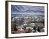 View Over Reykjavik With Mountains Looming in the Distance, Reykjavik, Iceland, Polar Regions-Lee Frost-Framed Photographic Print