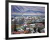 View Over Reykjavik With Mountains Looming in the Distance, Reykjavik, Iceland, Polar Regions-Lee Frost-Framed Photographic Print