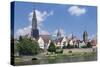 View over River Danube to the Old Town of Ulm-Markus Lange-Stretched Canvas