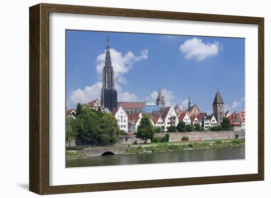 View over River Danube to the Old Town of Ulm-Markus Lange-Framed Photographic Print