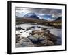 View Over River Etive Towards Snow-Capped Mountains, Rannoch Moor, Near Fort William, Scotland-Lee Frost-Framed Photographic Print