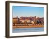 View over River Vistula towards The Old Town at sunrise, Warsaw, Masovian Voivodeship, Poland-Karol Kozlowski-Framed Photographic Print