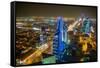 View over Riyadh from the Al Faisaliyah Centre skyscraper, Riyadh, Saudi Arabia, Middle East-Michael Runkel-Framed Stretched Canvas