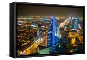 View over Riyadh from the Al Faisaliyah Centre skyscraper, Riyadh, Saudi Arabia, Middle East-Michael Runkel-Framed Stretched Canvas