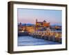 View over Roman Bridge of Cordoba and Guadalquivir River towards the Mosque Cathedral-Karol Kozlowski-Framed Photographic Print