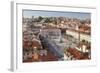 View over Rossio Square Praca Dom Pedro Iv, Lisbon, Portugal-Peter Adams-Framed Photographic Print