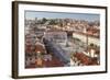 View over Rossio Square Praca Dom Pedro Iv, Lisbon, Portugal-Peter Adams-Framed Photographic Print