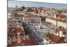 View over Rossio Square Praca Dom Pedro Iv, Lisbon, Portugal-Peter Adams-Mounted Photographic Print